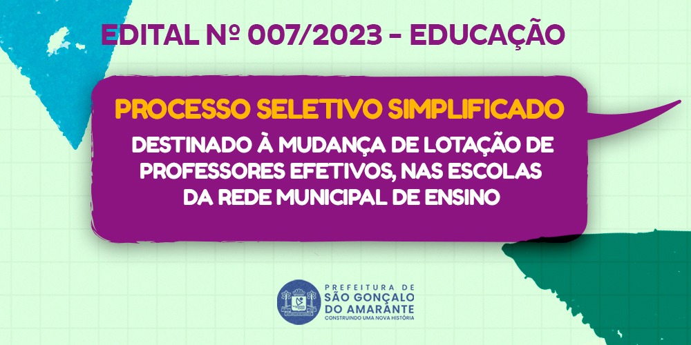 Processo Seletivo N.º 007/2022 - SEPLAG - PMSGA